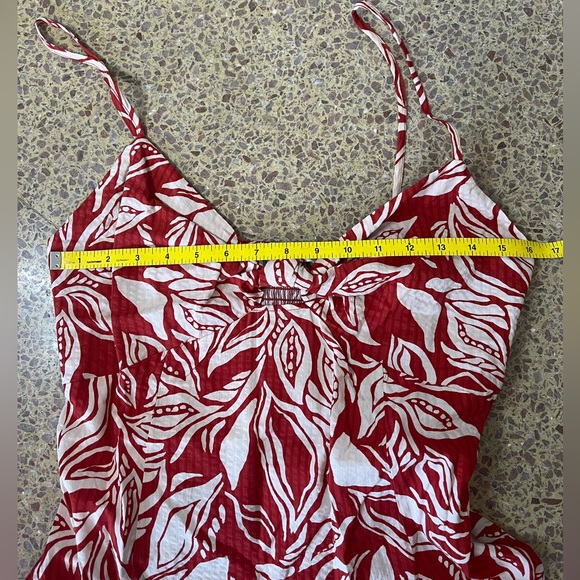 NWOT - Mango Tropical Print Cutout Midi Dress - Picture 6 of 10